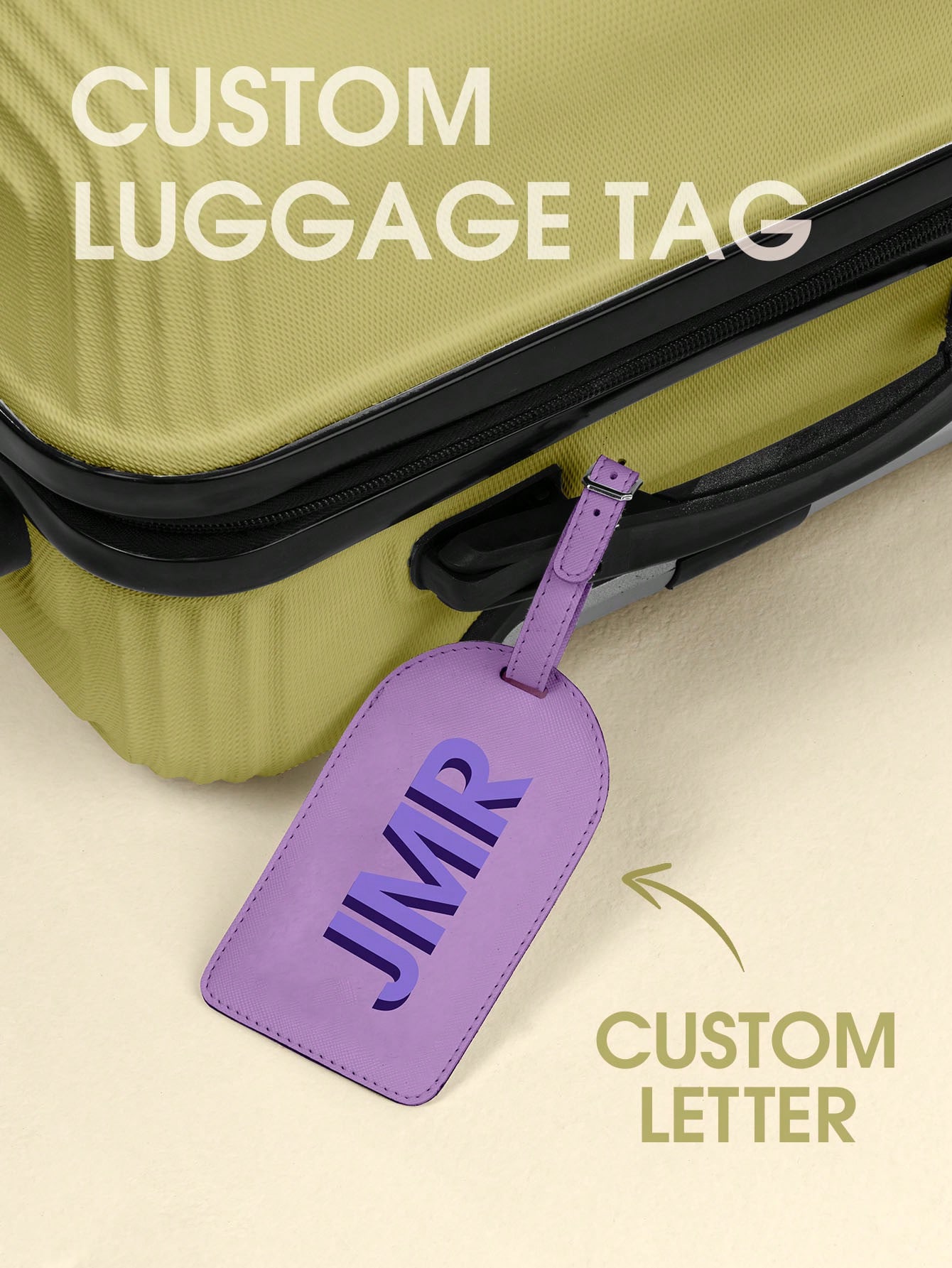 Men Accessories For Travel - 개인 맞춤 이니셜 러기지 태그, PU