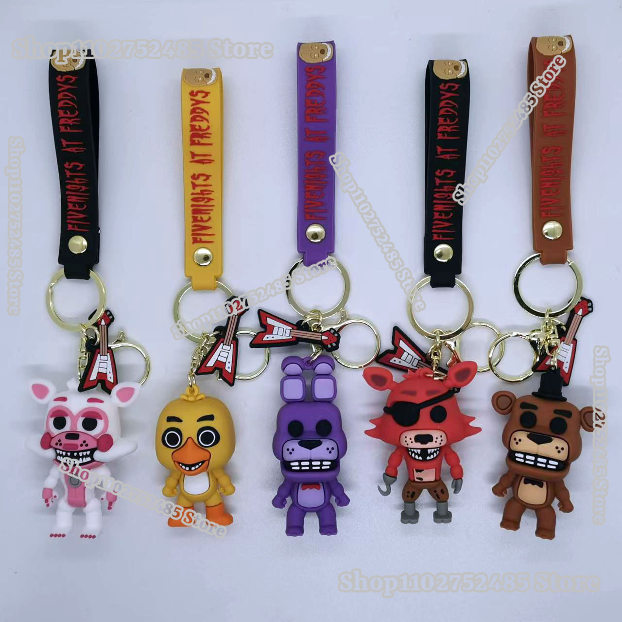 Men Accessories Jewellery - 5개입 만화 애니메이션 FNAF 피규어 키체인