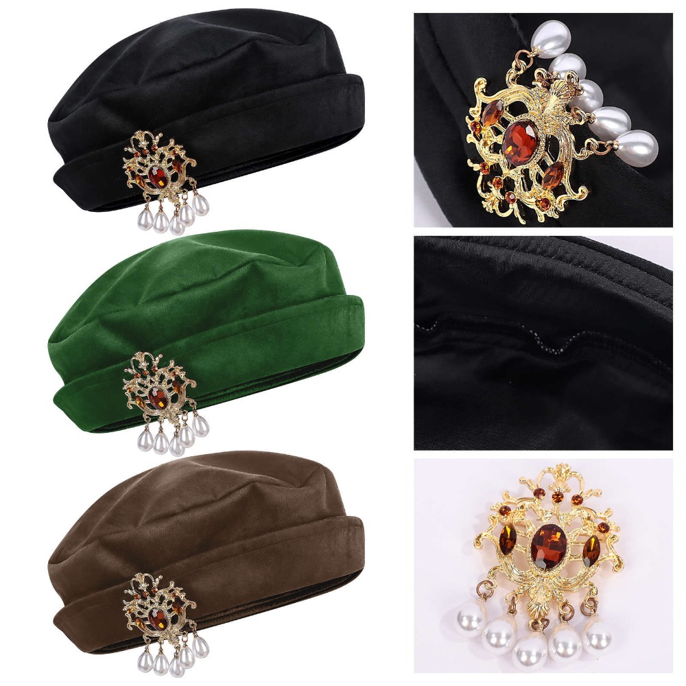 Medieval Men'S Accessories - 남성 중세 튜더 베레모 모자 르네상스
