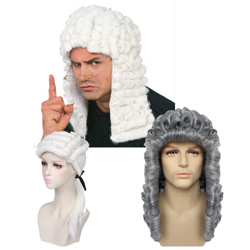 Medieval Men'S Accessories - 남녀 공용 긴 곱슬머리 흰색 큰