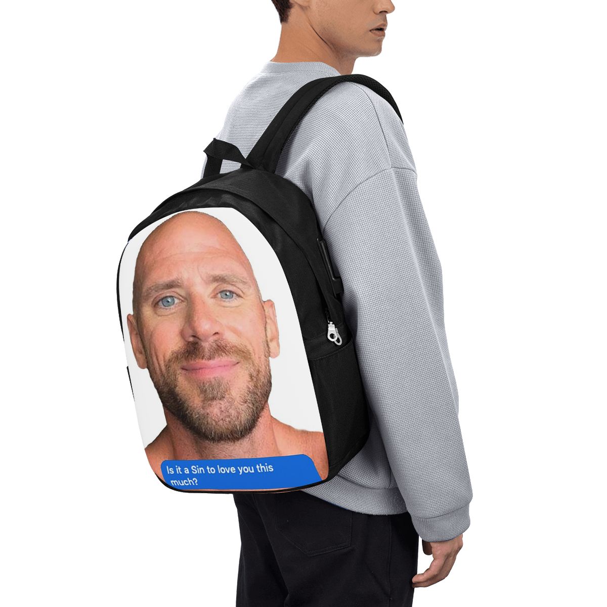 Men Accessories For Travel - Johnny Sins Flirty Text Bubble 배낭