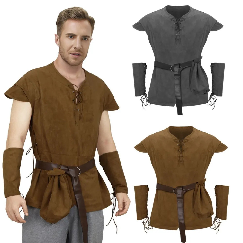 Medieval Men'S Accessories - 남성용 중세 레이스업 튜닉 셔츠 르네상스