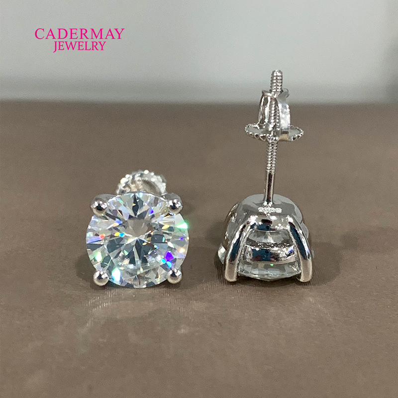 Men Accessories Earrings - 고품질 4 프롱 스크류 백 10mm