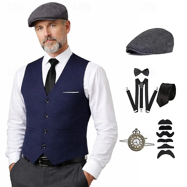 플러스 사이즈 남성용 1920년대 로어링 개츠비 갱스터 - Medieval Men'S Accessories 리뷰 및 가격