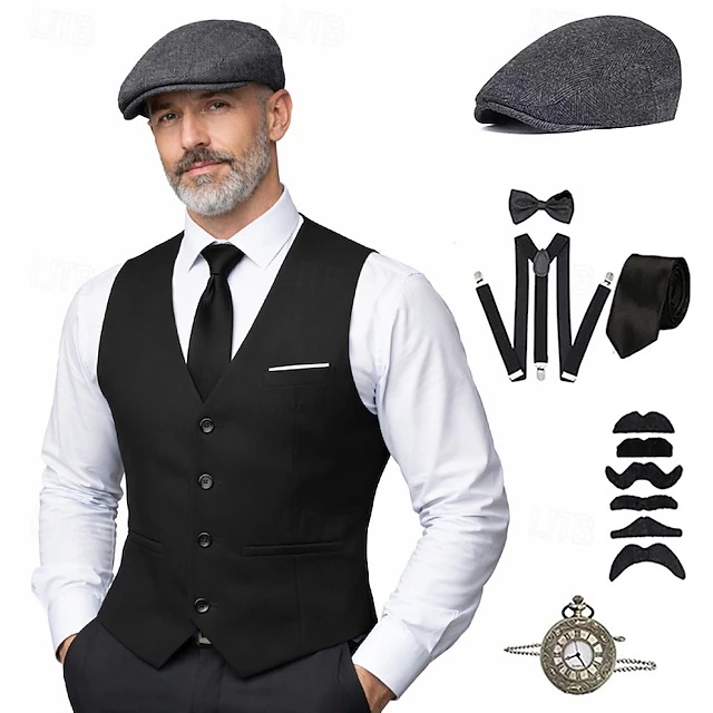 플러스 사이즈 남성용 1920년대 로어링 개츠비 갱스터 - Medieval Men'S Accessories 리뷰 및 가격
