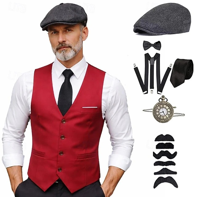 플러스 사이즈 남성용 1920년대 로어링 개츠비 갱스터 - Medieval Men'S Accessories 리뷰 및 가격