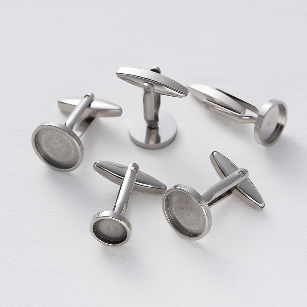 5개 스테인리스 스틸 커프링크스 커프 버튼 플랫 패드  - Men Accessories Jewellery 리뷰 및 가격