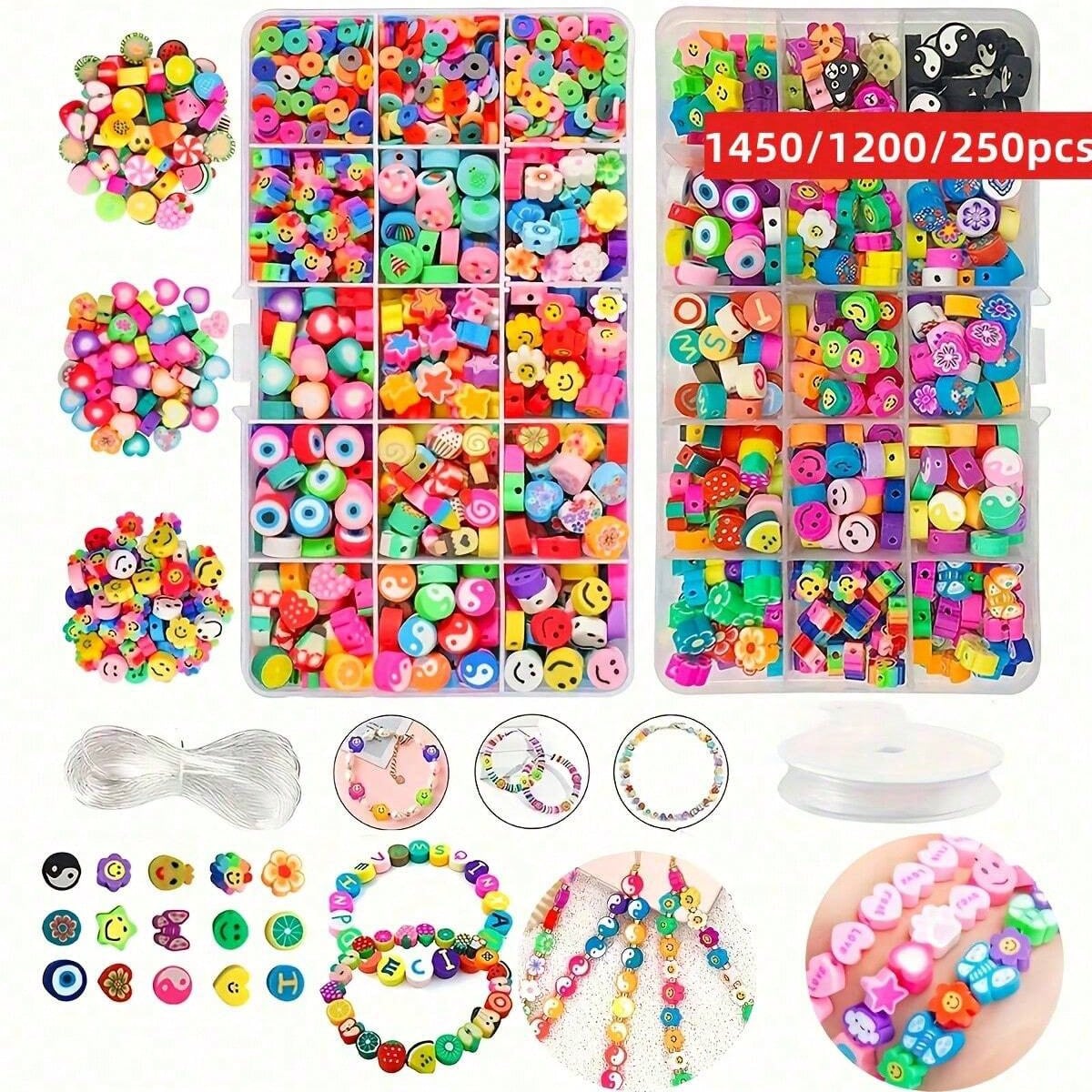1450/1200/250개 폴리머 클레이 비즈 세트,  - Men Accessories Earrings 리뷰 및 가격
