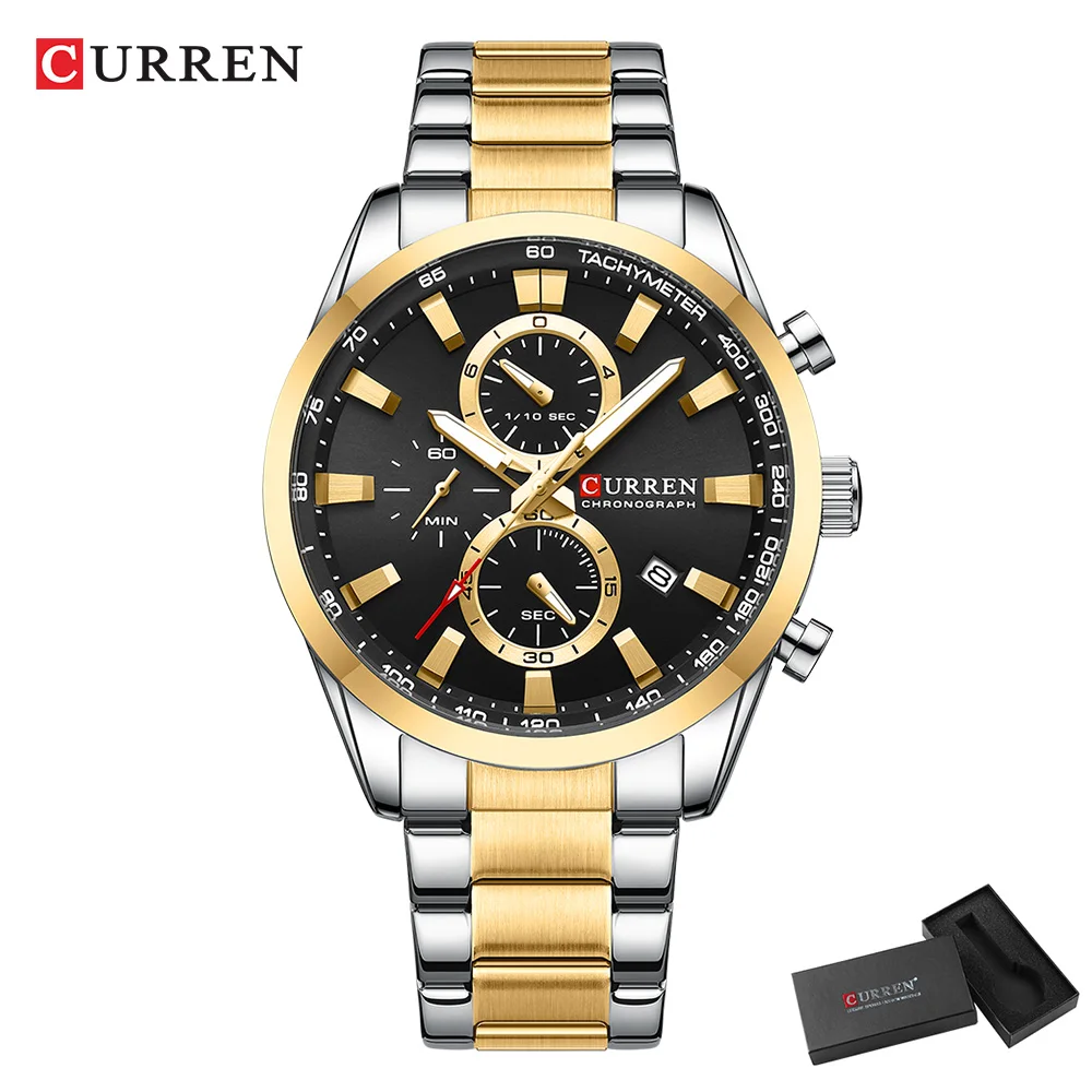 CURREN 캐주얼 쿼츠 크로노 스포츠 시계 남성용 브 - Men Accessories Jewellery 리뷰 및 가격