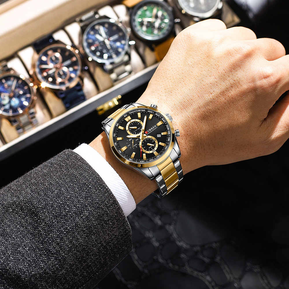 CURREN 캐주얼 쿼츠 크로노 스포츠 시계 남성용 브 - Men Accessories Jewellery 리뷰 및 가격