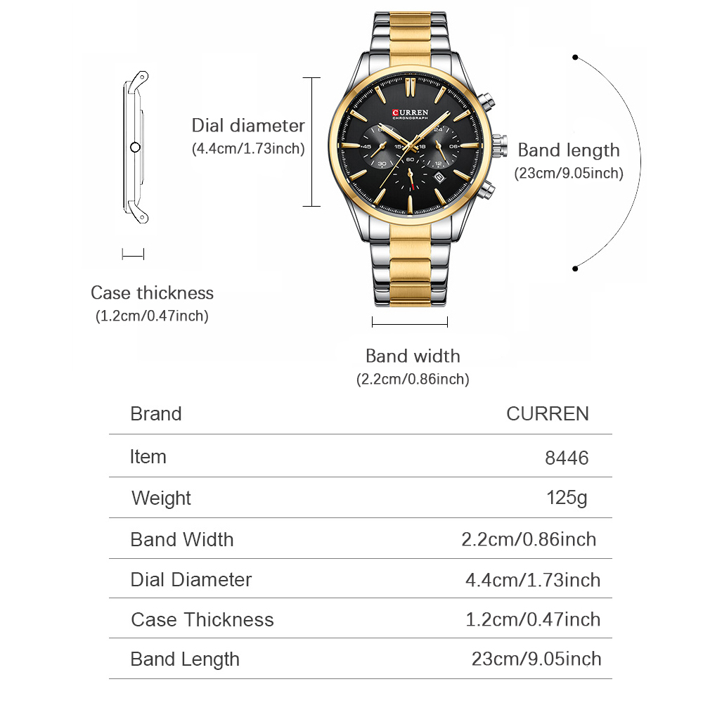 CURREN 캐주얼 쿼츠 크로노 스포츠 시계 남성용 브 - Men Accessories Jewellery 리뷰 및 가격