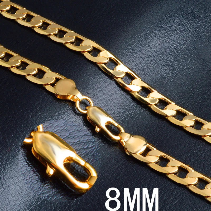 고급스러운 18K 금 행운의 8MM 사이드웨이 체인 목 - Men'S Accessories Affordable 리뷰 및 가격