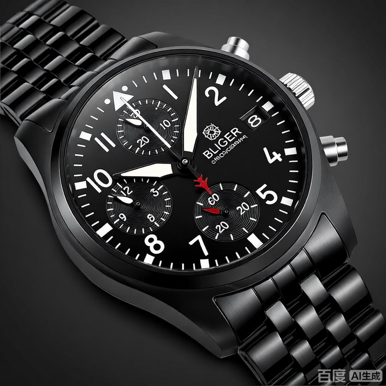BLIGER 풀 블랙 브러시드 38mm VK67 쿼츠  - Men Accessories Jewellery 리뷰 및 가격
