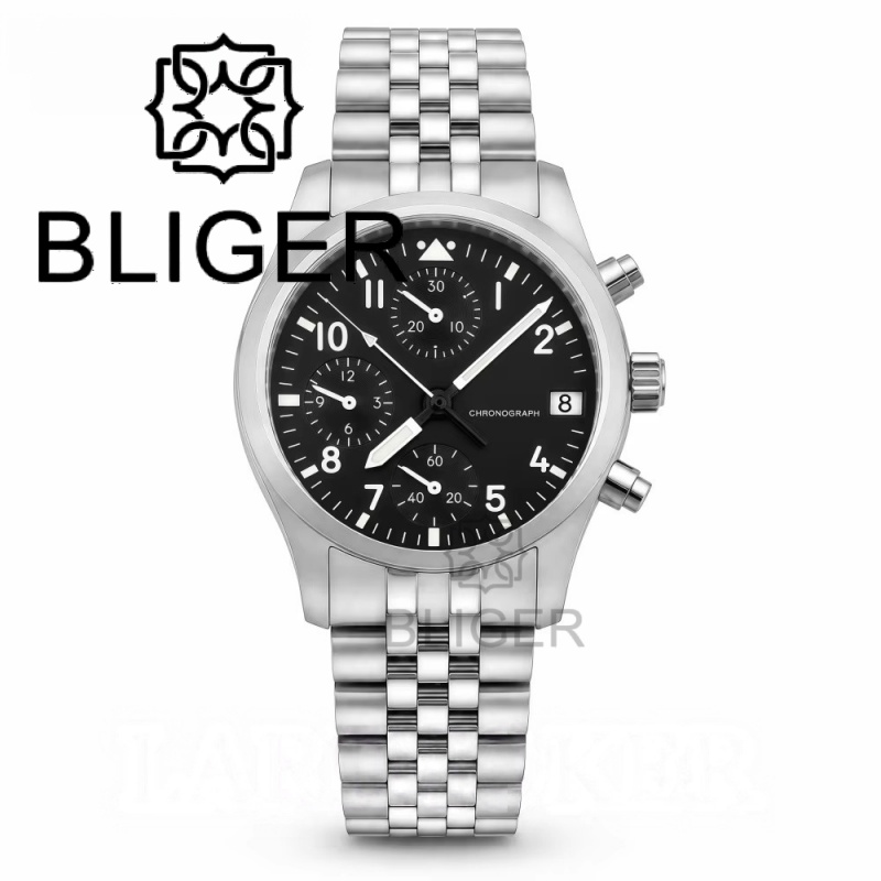 BLIGER 풀 블랙 브러시드 38mm VK67 쿼츠  - Men Accessories Jewellery 리뷰 및 가격