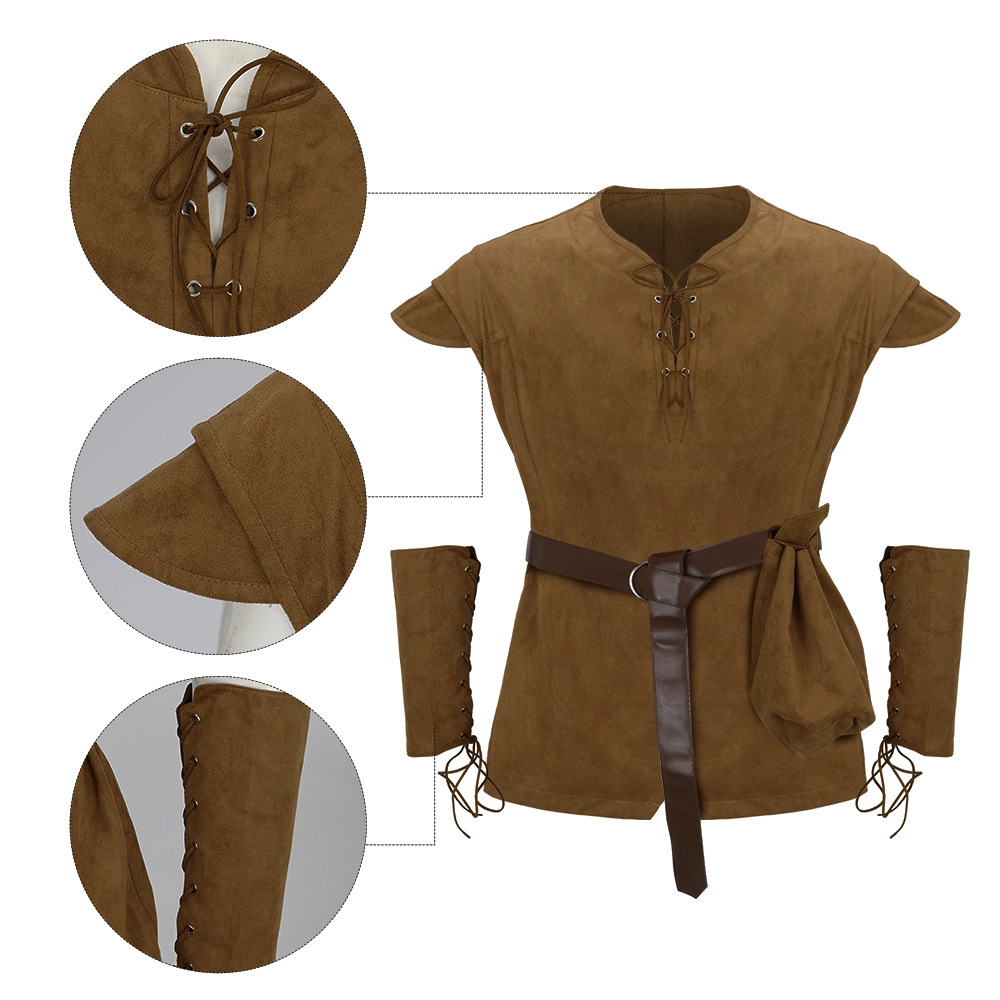 남성용 중세 레이스업 튜닉 셔츠 르네상스 바이킹 해적  - Medieval Men'S Accessories 리뷰 및 가격