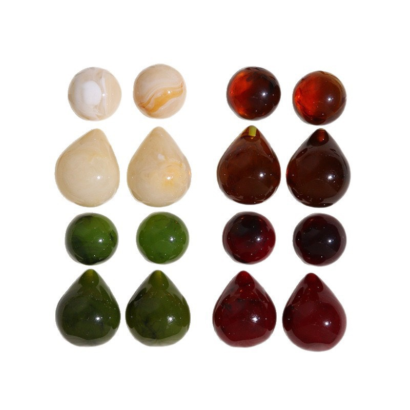 겨울 스타일 40개/세트 컬러 프린트 기하학 원형 물방 - Men Accessories Earrings 리뷰 및 가격