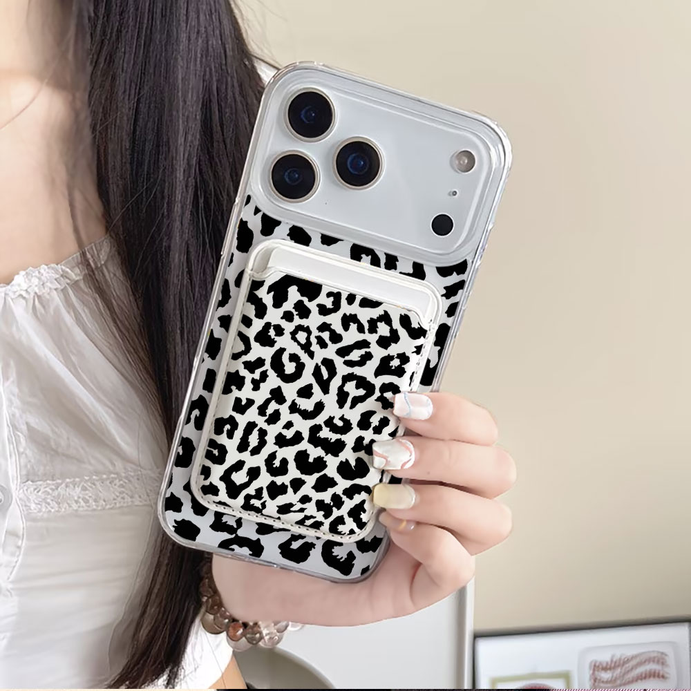 블랙 레오파드 프린트 맥세이프 월렛 마그네틱 카드 홀더 - Phone Wallet Combo 리뷰 및 가격