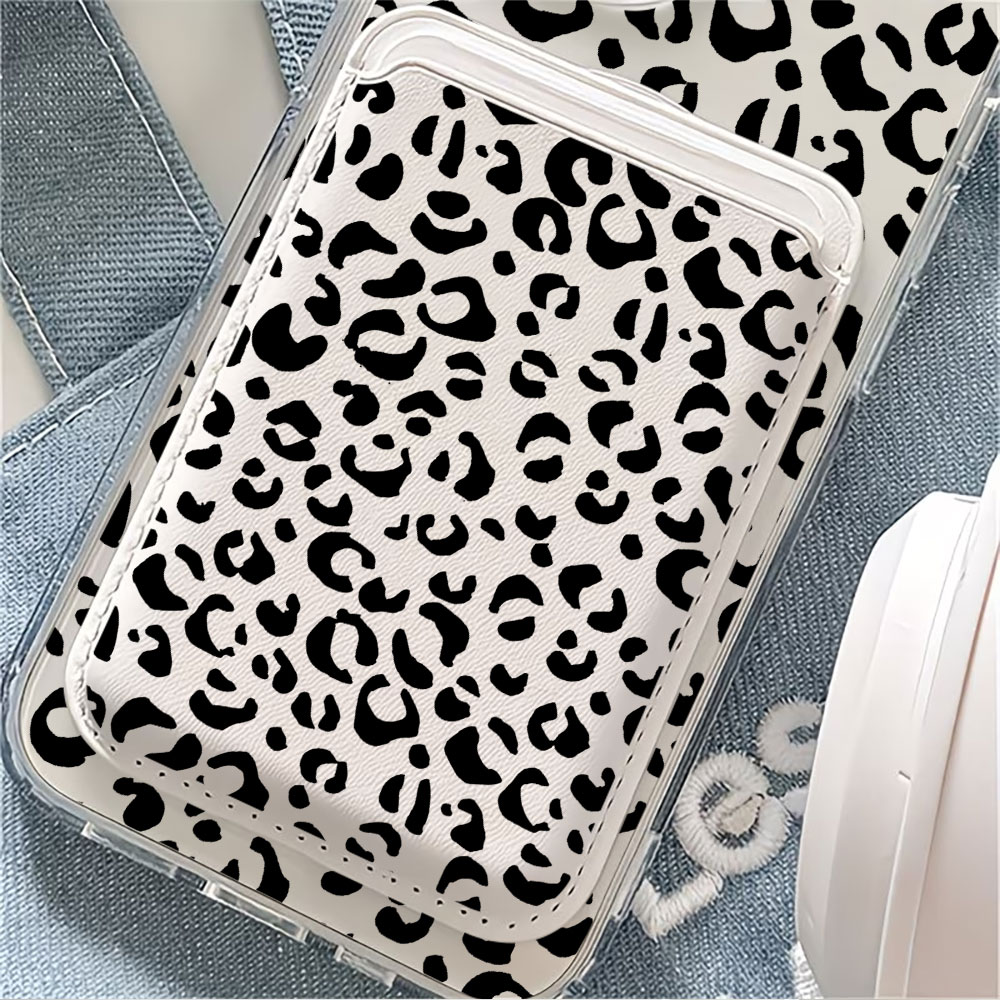 블랙 레오파드 프린트 맥세이프 월렛 마그네틱 카드 홀더 - Phone Wallet Combo 리뷰 및 가격
