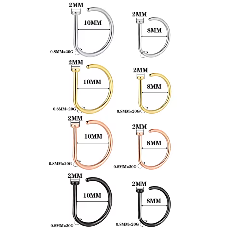 비만성 피부염에 없는 스테인리스 스틸 D형 코 클립 피 - Men Accessories Earrings 리뷰 및 가격