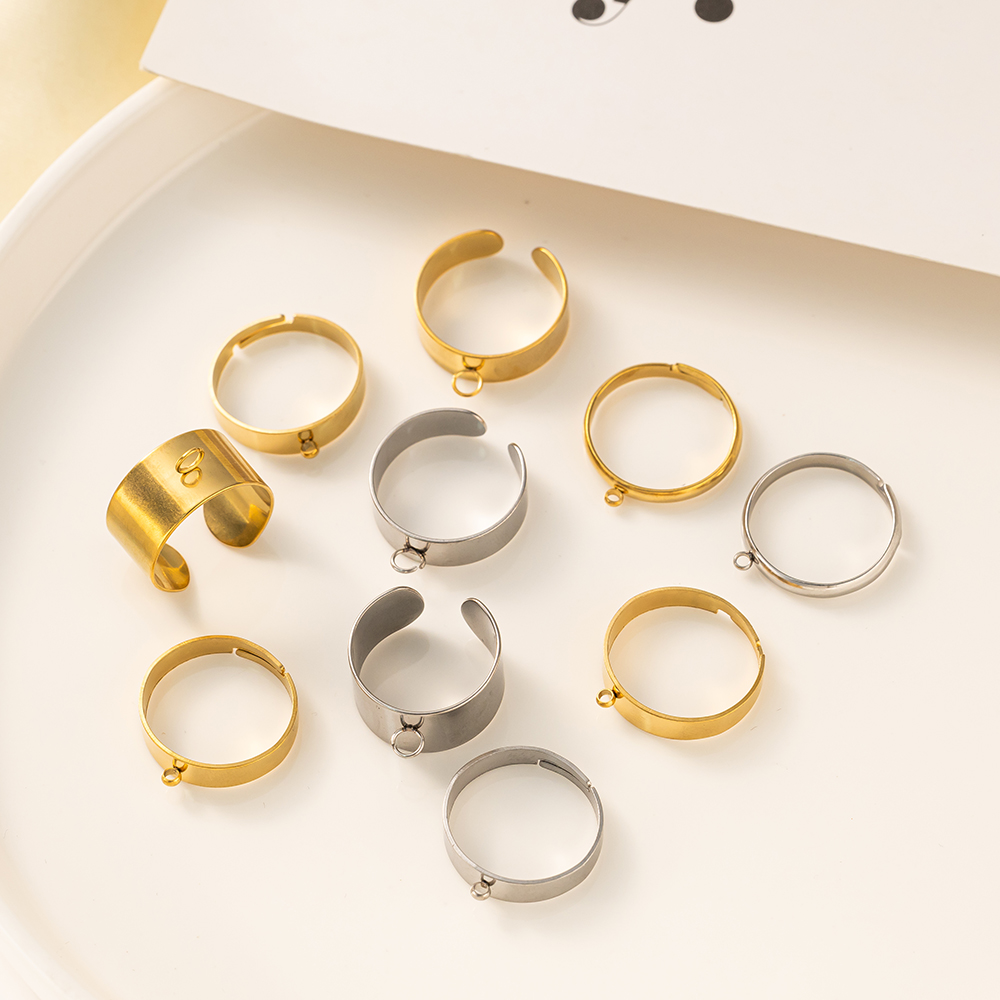 5 개/몫 스테인레스 스틸 골드 컬러 오픈 조절 반지  - Men Accessories Jewellery 리뷰 및 가격