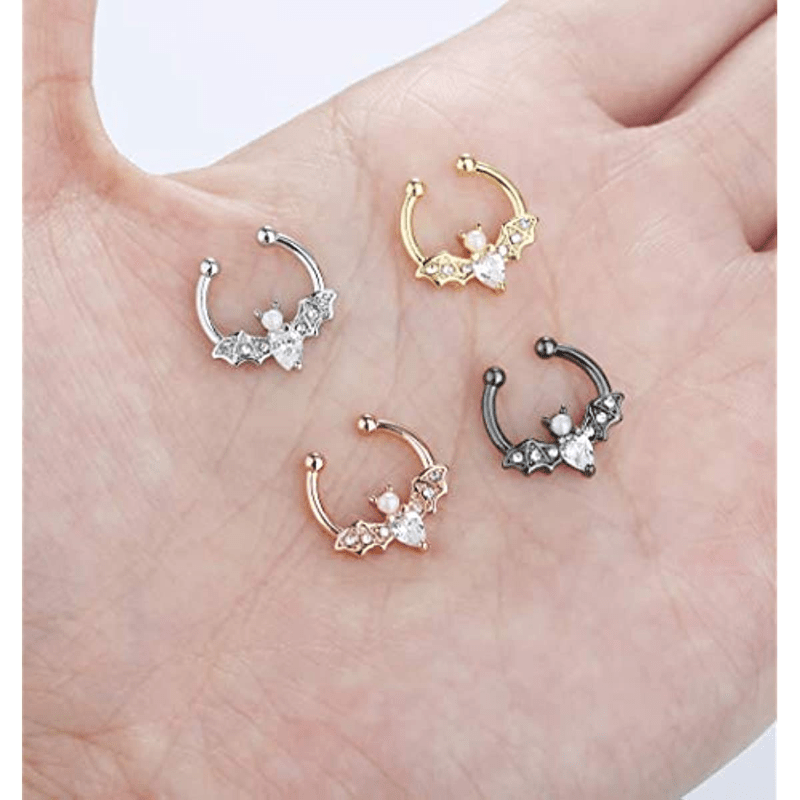 EVISPOL 귀여운 할로윈 박쥐 가짜 Septum 반 - Men Accessories Earrings 리뷰 및 가격