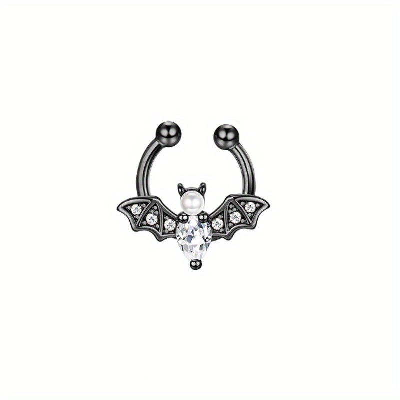 EVISPOL 귀여운 할로윈 박쥐 가짜 Septum 반 - Men Accessories Earrings 리뷰 및 가격